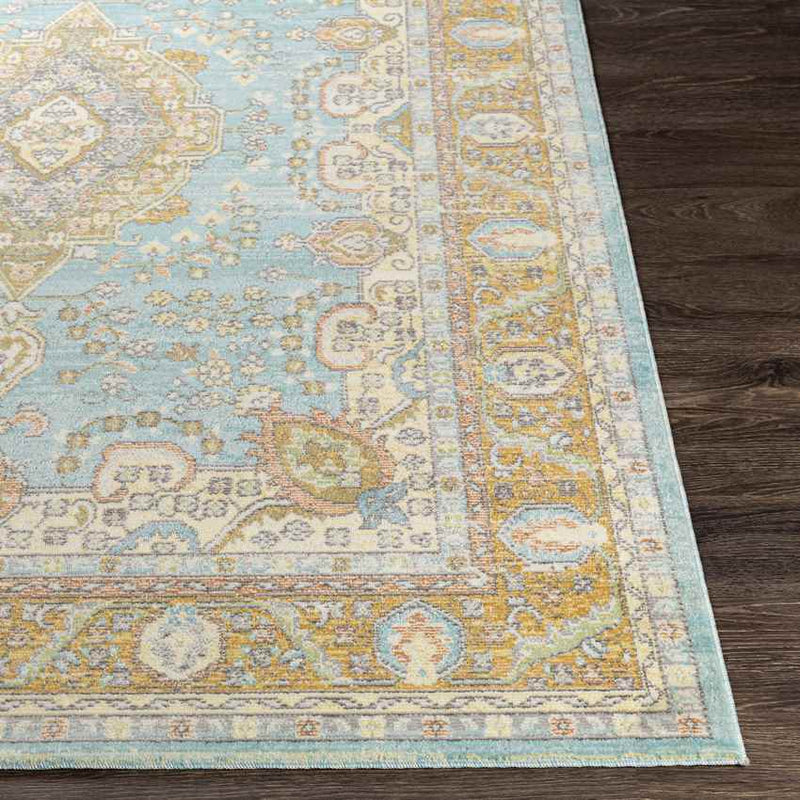 Baburen Traditional Bright Yellow Area Rug