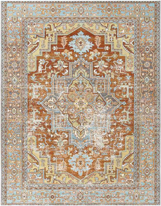 Ballum Traditional Rust Area Rug