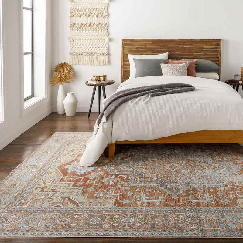 Ballum Traditional Rust Area Rug