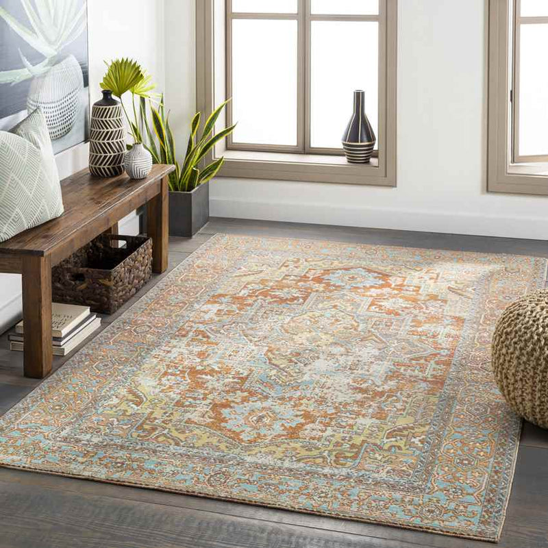 Ballum Traditional Rust Area Rug