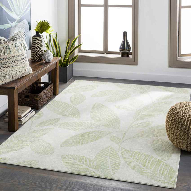 Bargebek Coastal Grass Green Area Rug