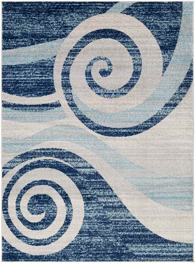 Bolsward Modern Dark Blue Area Rug