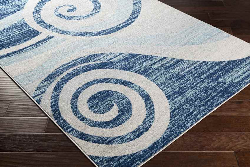 Bolsward Modern Dark Blue Area Rug