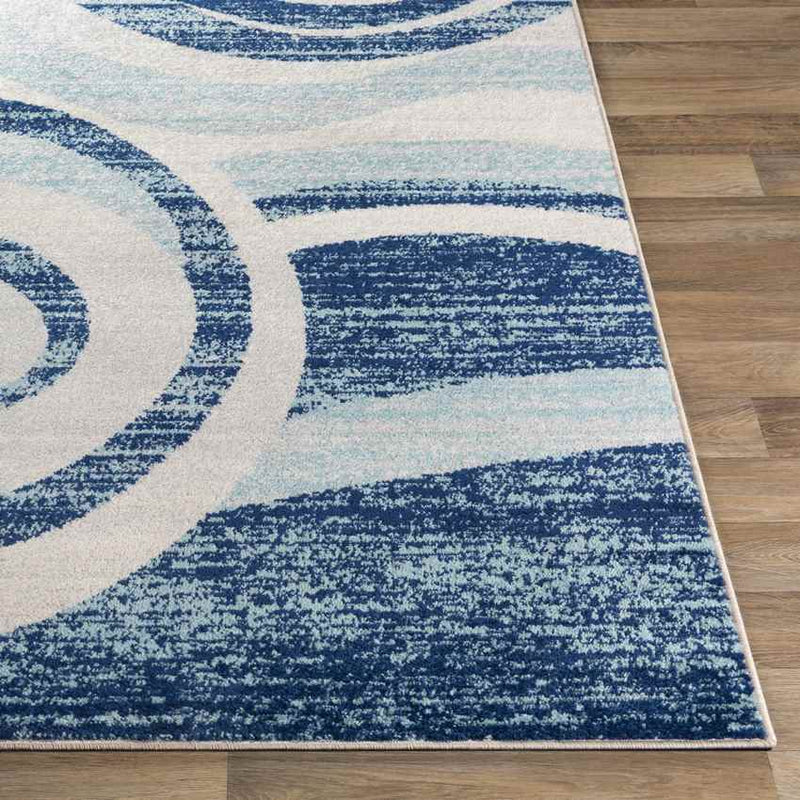 Bolsward Modern Dark Blue Area Rug