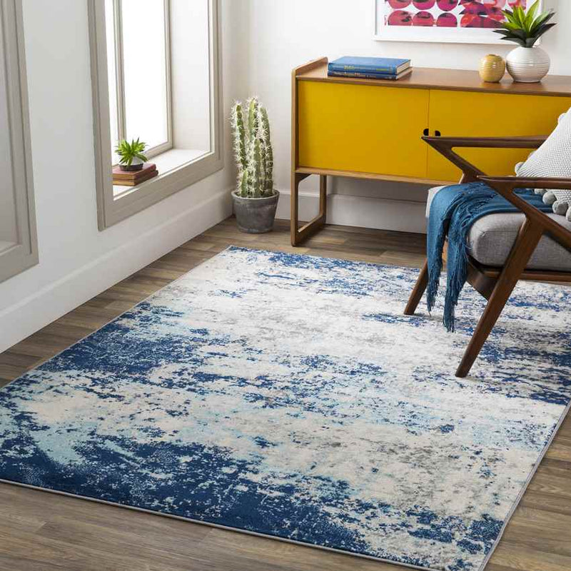 Bornwird Modern Dark Blue Area Rug