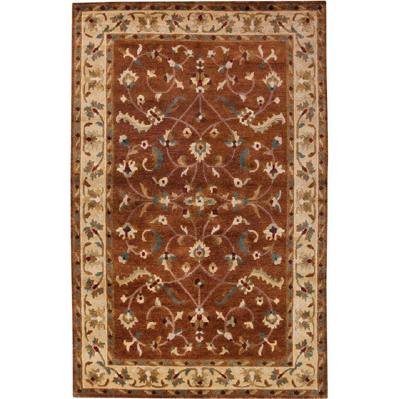 Zutphen Traditional Dark Brown Area Rug