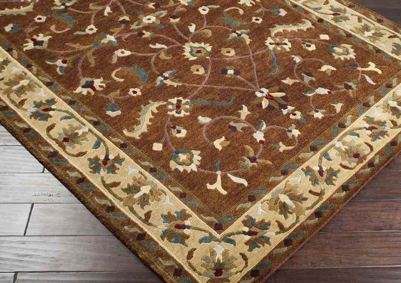 Zutphen Traditional Dark Brown Area Rug