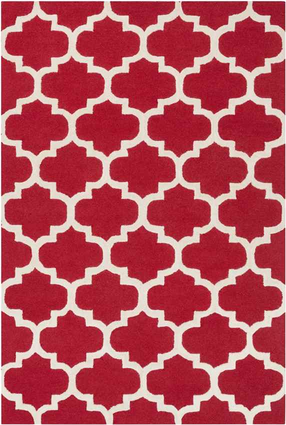 Rimini Cottage Bright Red Area Rug