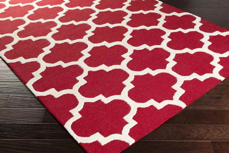 Rimini Cottage Bright Red Area Rug