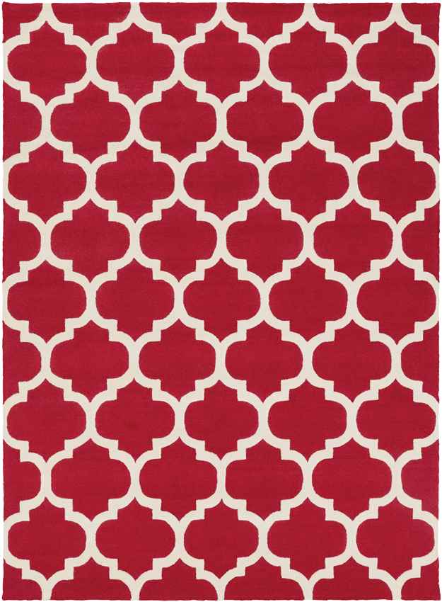 Rimini Cottage Bright Red Area Rug