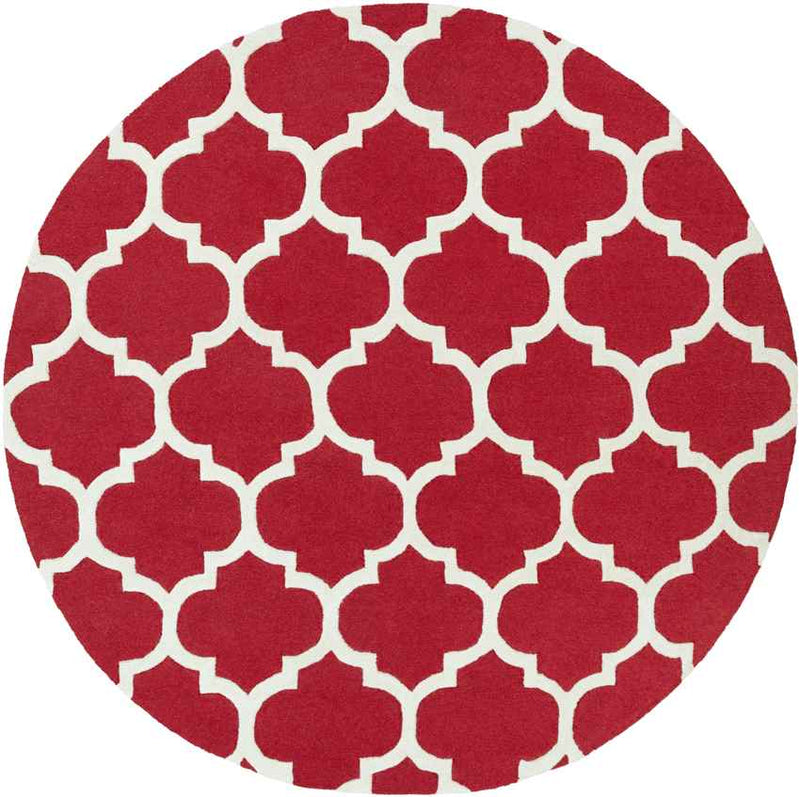 Rimini Cottage Bright Red Area Rug