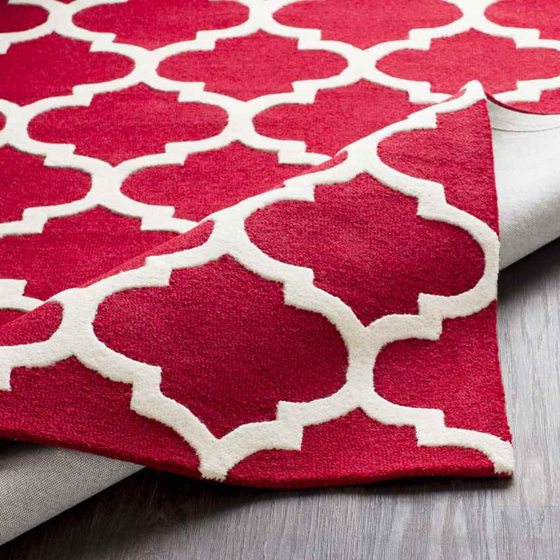 Rimini Cottage Bright Red Area Rug