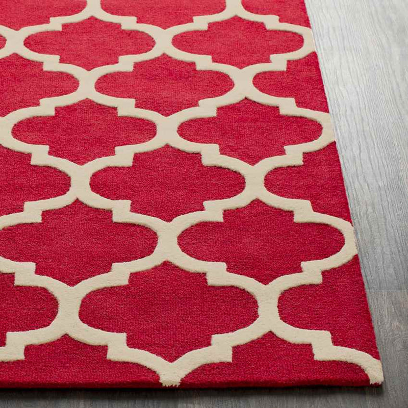 Rimini Cottage Bright Red Area Rug