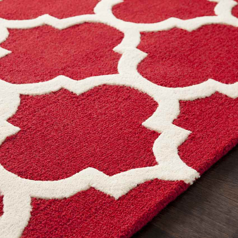 Rimini Cottage Bright Red Area Rug