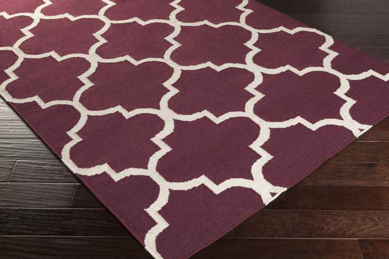 Woord Modern Burgundy Area Rug