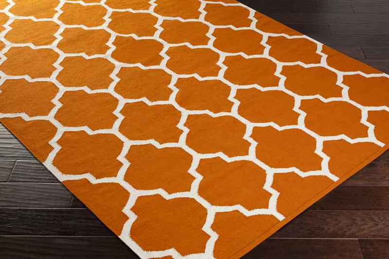 Zelhem Modern Bright Orange Area Rug