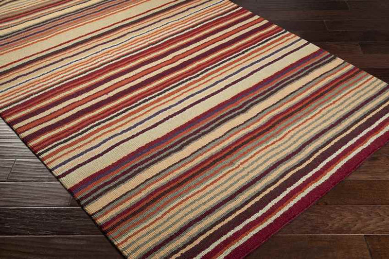 Oling Modern Burgundy Area Rug