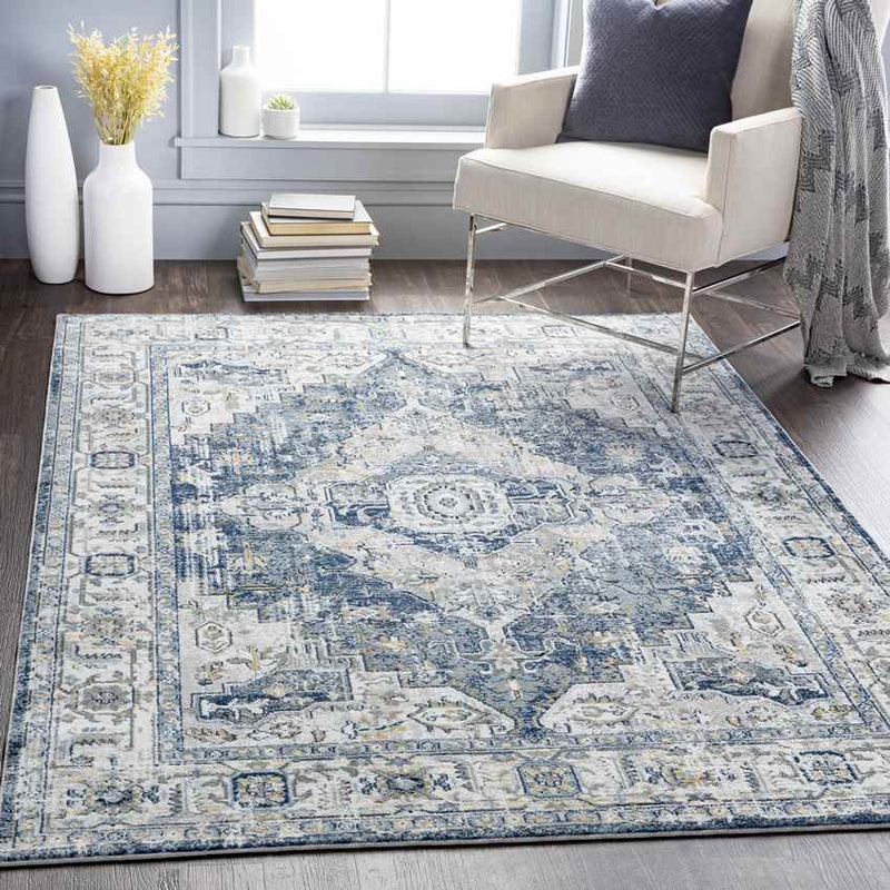 Tricht Traditional Charcoal Area Rug