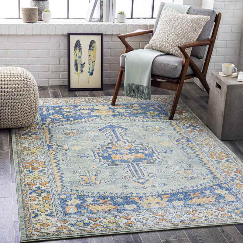 Balk Traditional Navy Area Rug