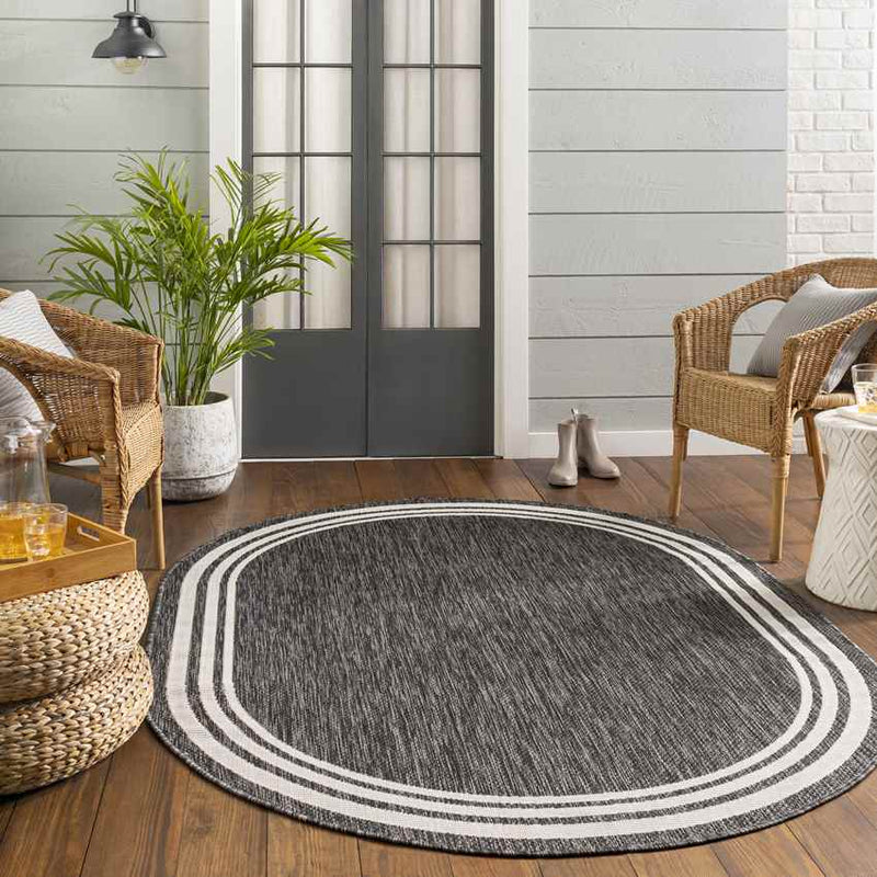 Wezep Traditional Dark Gray Area Rug