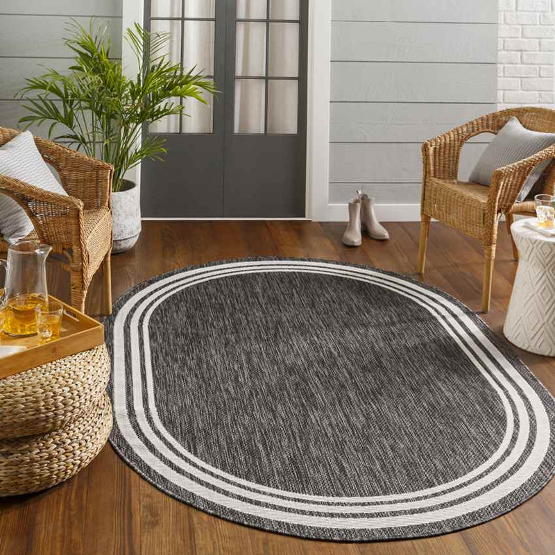 Wezep Traditional Dark Gray Area Rug