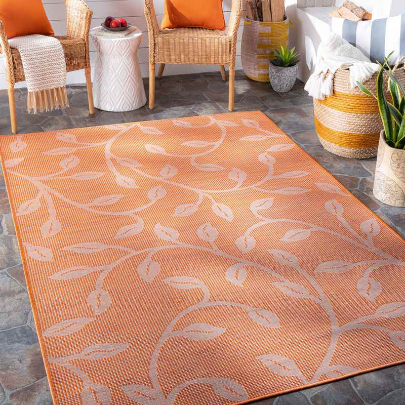 Broekhorn Traditional Bright Orange Area Rug