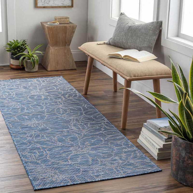 Broekoord Traditional Navy Area Rug