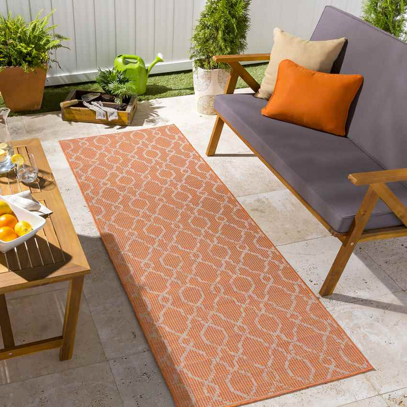 Buiksloot Traditional Bright Orange Area Rug