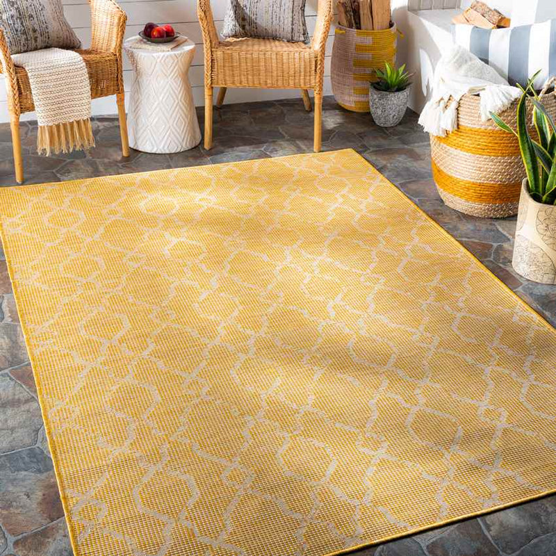 Buiksloot Traditional Bright Yellow Area Rug