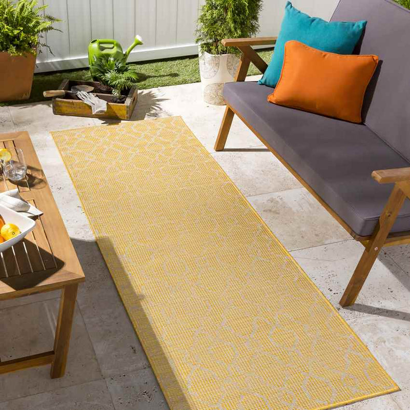 Buiksloot Traditional Bright Yellow Area Rug