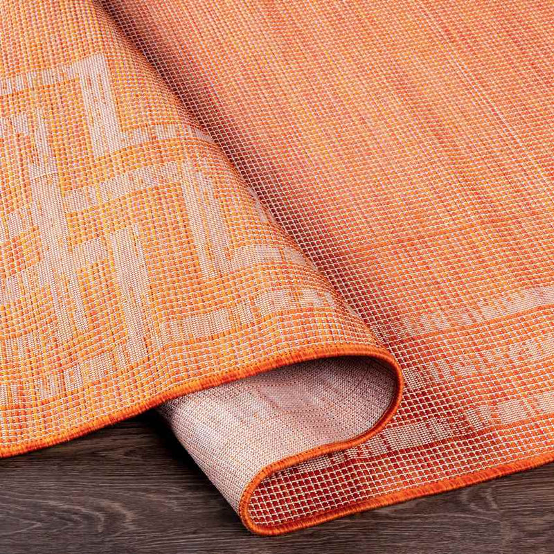 Calslagen Traditional Bright Orange Area Rug