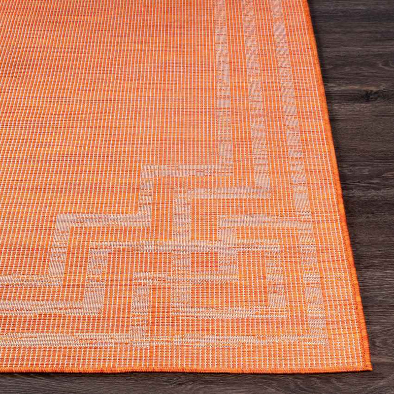 Calslagen Traditional Bright Orange Area Rug