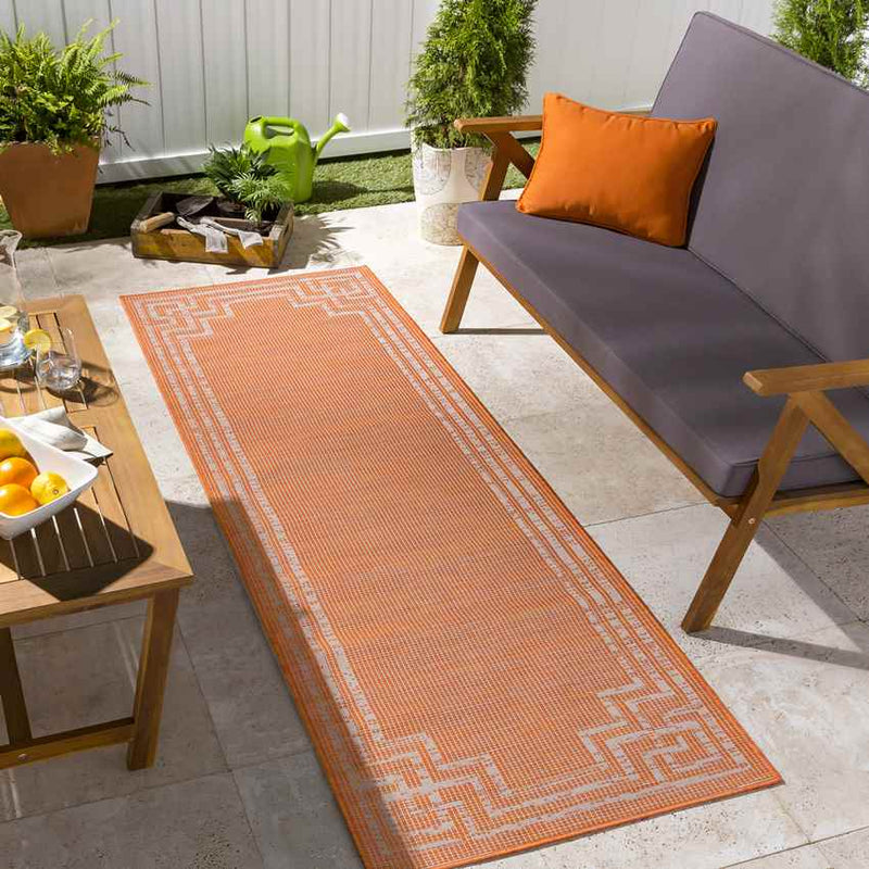 Calslagen Traditional Bright Orange Area Rug