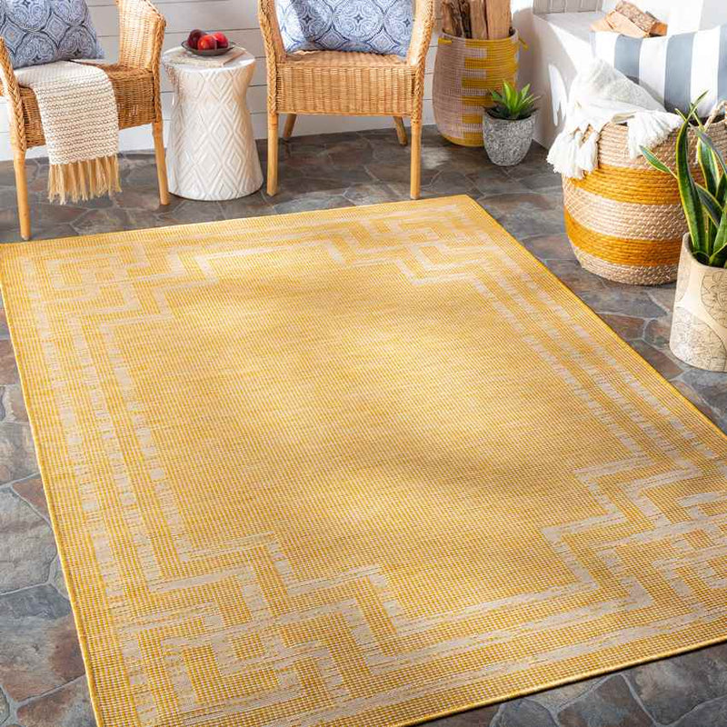 Calslagen Traditional Yellow Area Rug