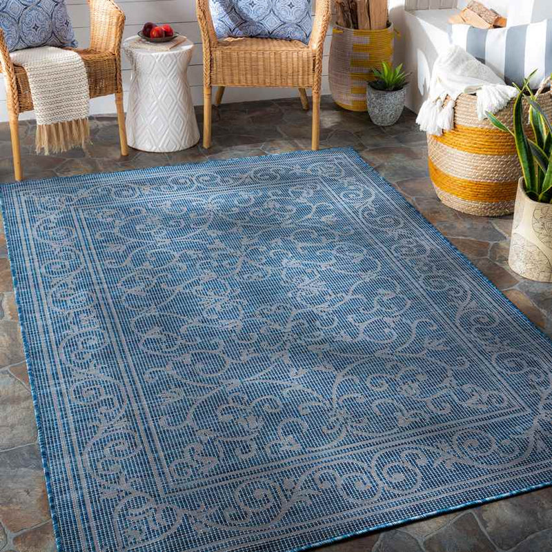 Castricum Traditional Navy Area Rug