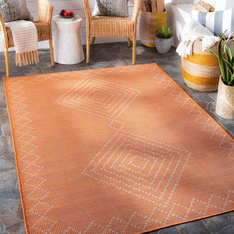 Craailo Global Bright Orange Area Rug