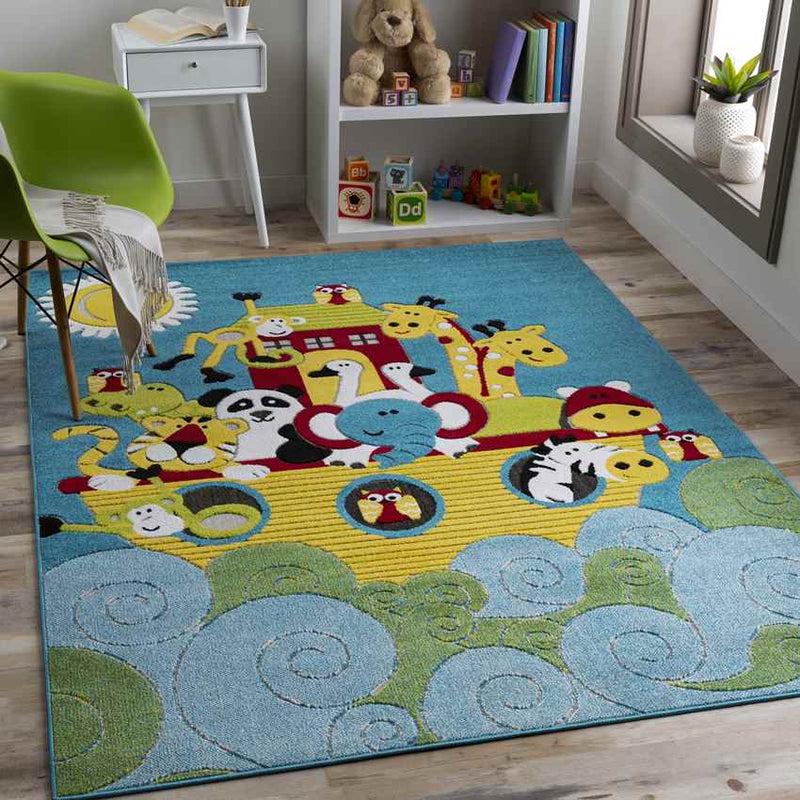 Warm Modern Sky Blue Area Rug