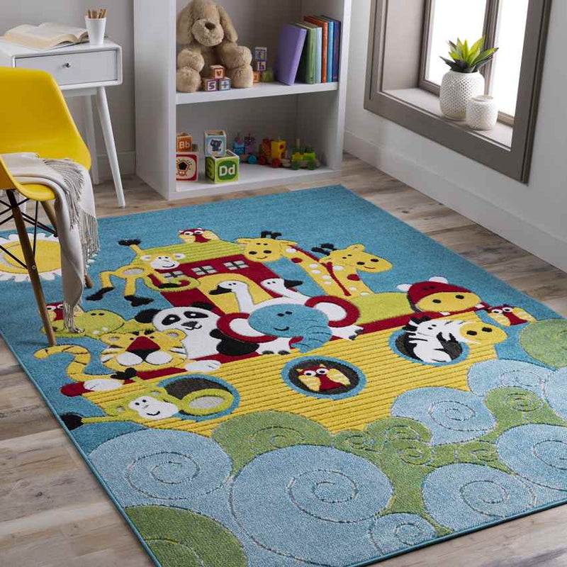 Warm Modern Sky Blue Area Rug