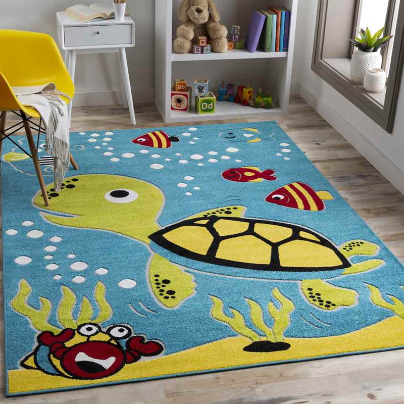 Puiflijk Modern Sky Blue Area Rug