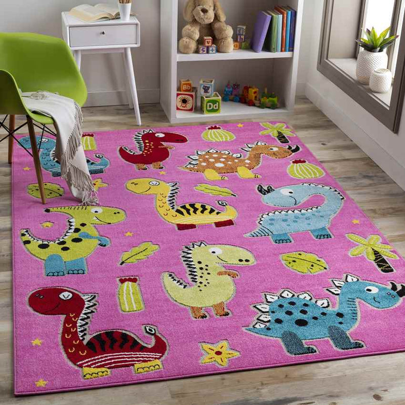 Sinderen Modern Bright Pink Area Rug