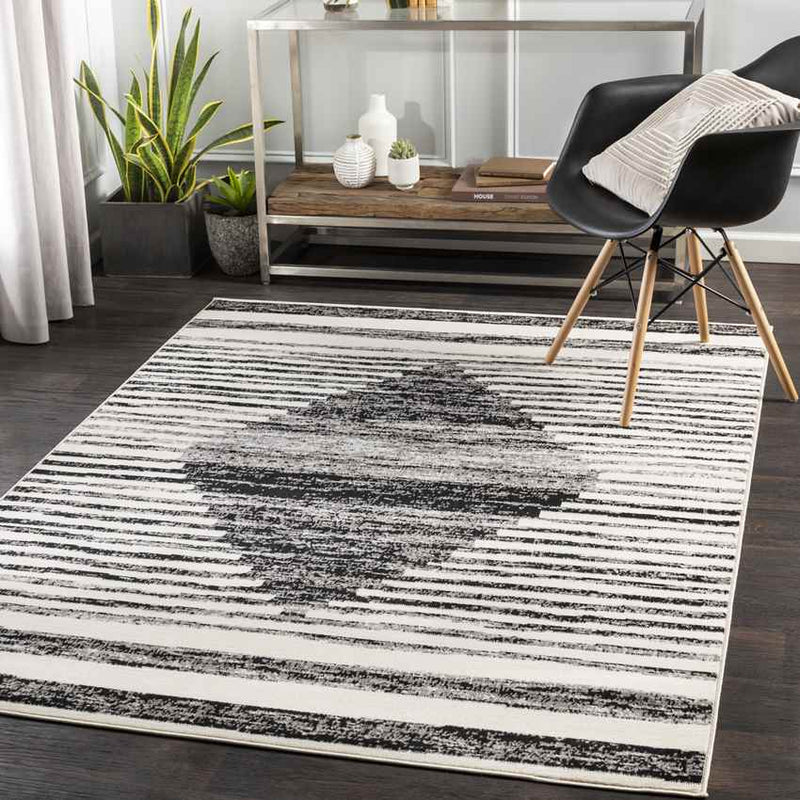 Nederbiel Modern Black Area Rug