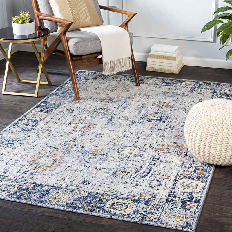 Lunteren Traditional Denim Area Rug