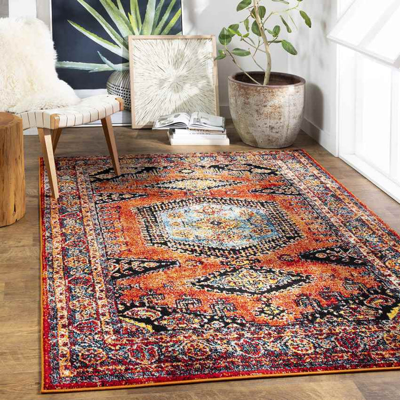 Kootwijk Traditional Burnt Orange Area Rug