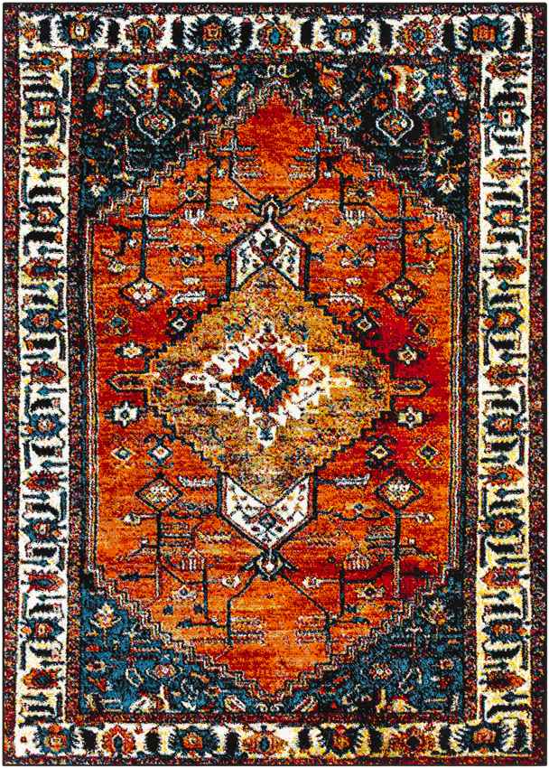 Koudhoorn Traditional Bright Orange Area Rug