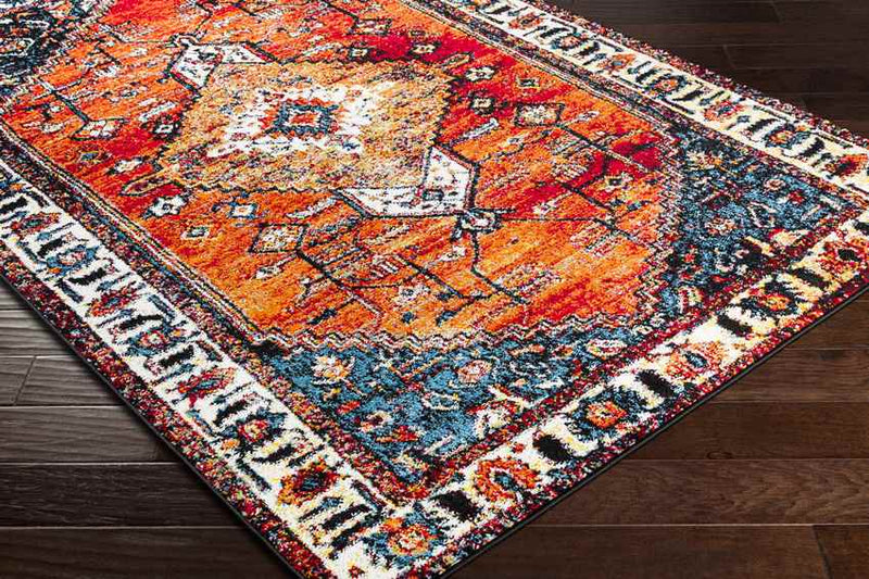 Koudhoorn Traditional Bright Orange Area Rug