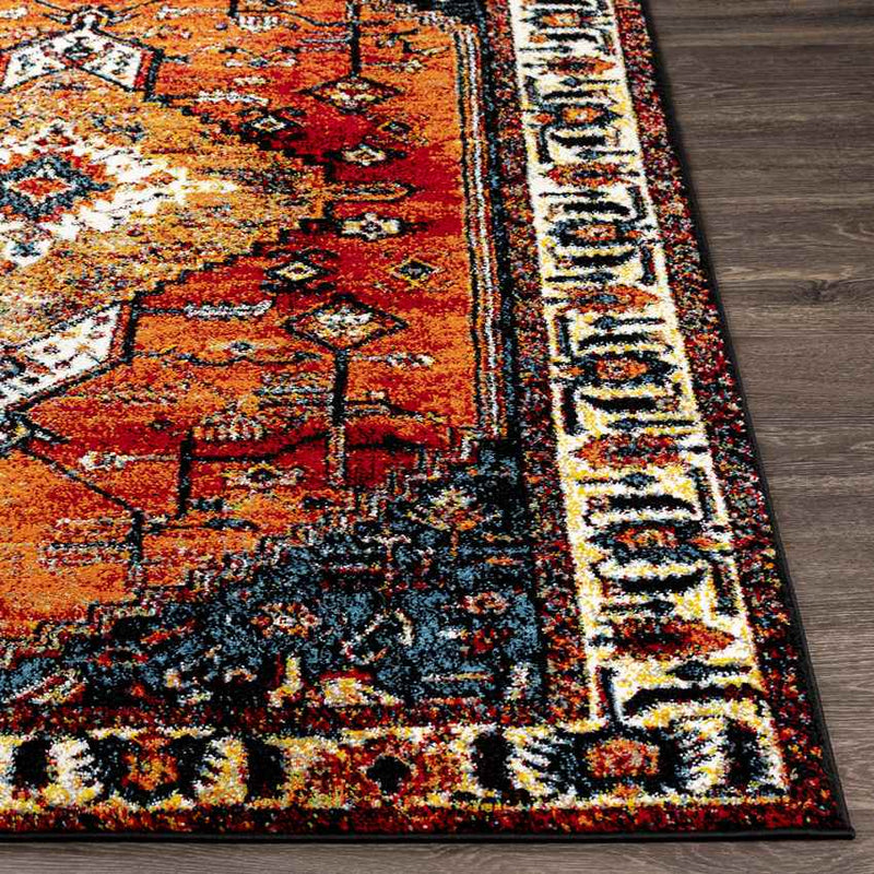 Koudhoorn Traditional Bright Orange Area Rug