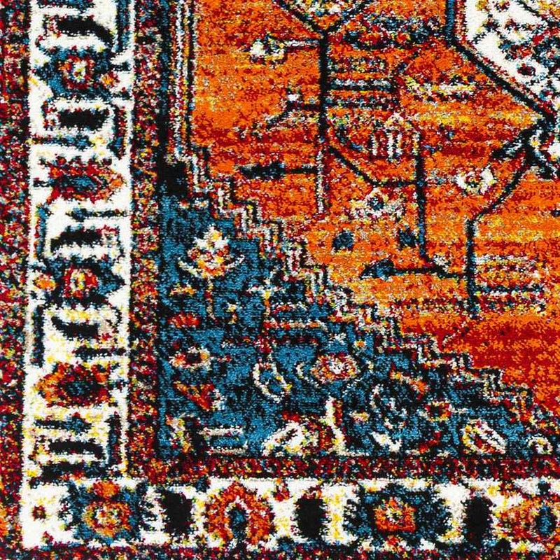 Koudhoorn Traditional Bright Orange Area Rug