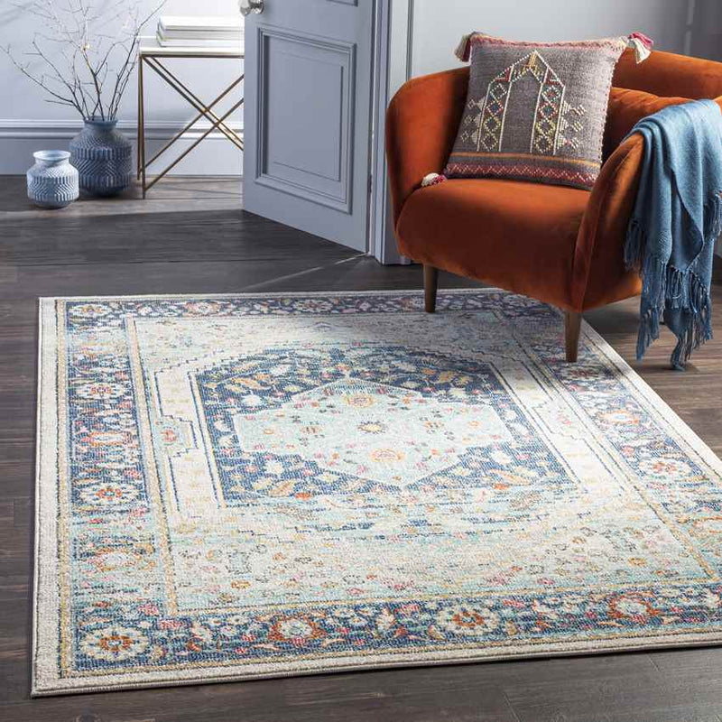 Lagewald Traditional Navy Area Rug