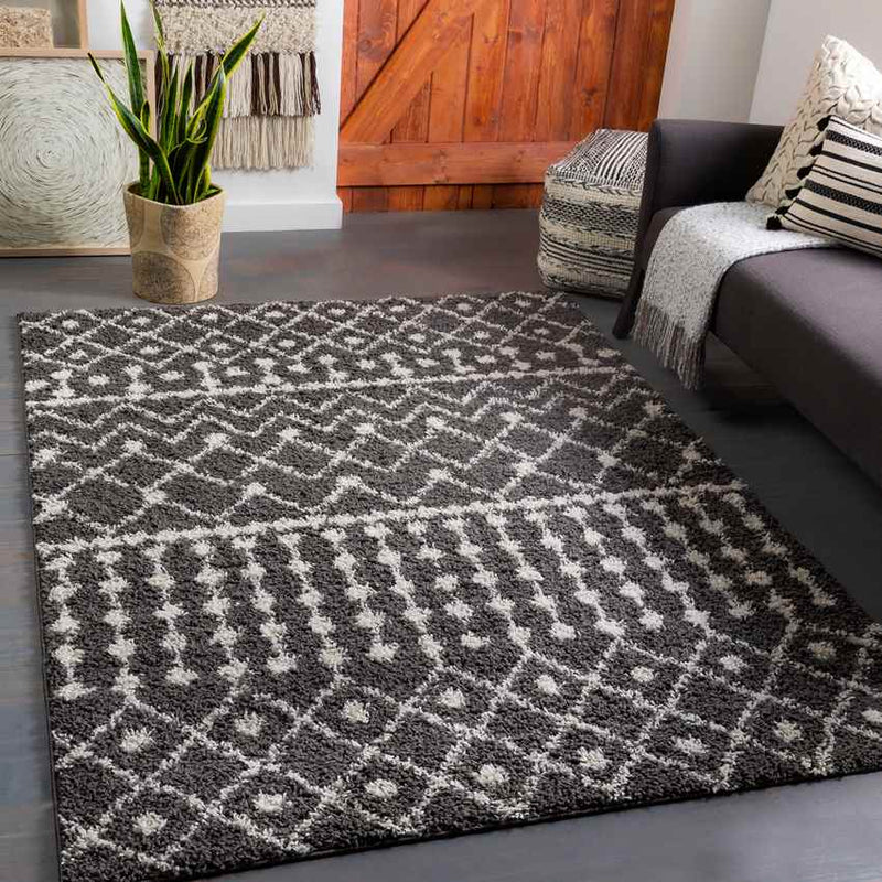 Uitdam Global Black Area Rug