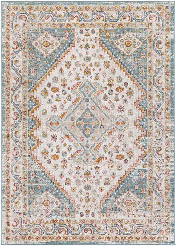 Holysloot Traditional Aqua Area Rug